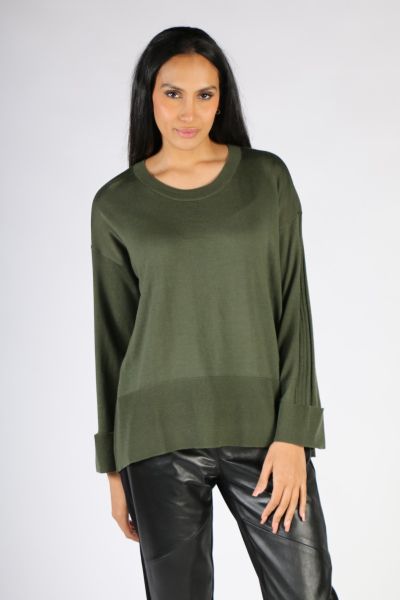 Foil Sleeve It With Me Jumper In Khaki