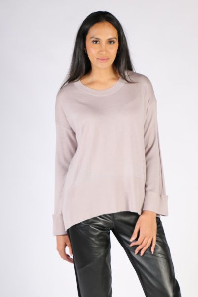 Foil Sleeve It With Me Jumper In Oyster