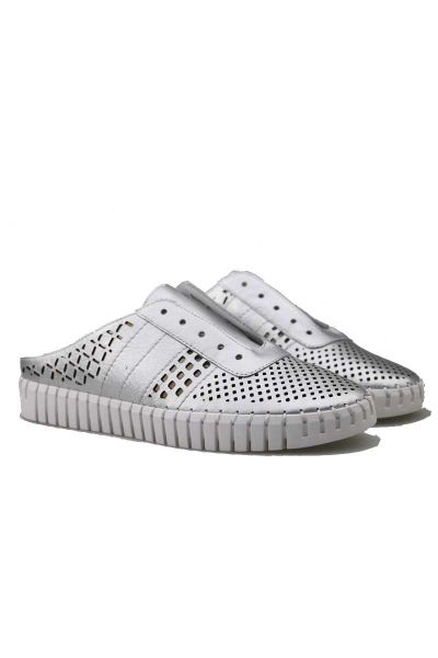 Update your casual shoe collection with this fashion forward style. A great choice for weekend wear, this design has a soft leather upper with punched detailing at the toe and a simple slip on design. Ideal for those laidback days when you need something 
