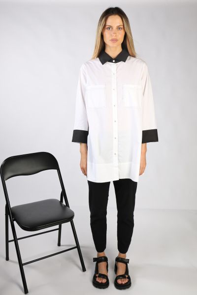 Harvey CB Shirt In White and Black