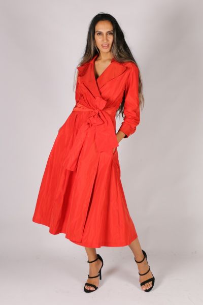 Illium Taffeta Dress In Red