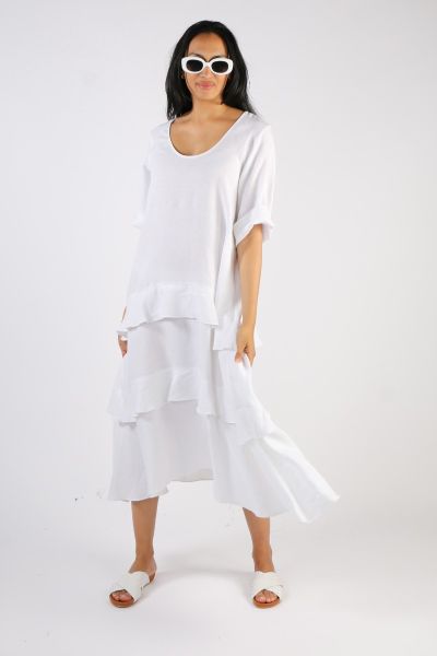 Illium 3/4 Sleeve Ruffle Dress