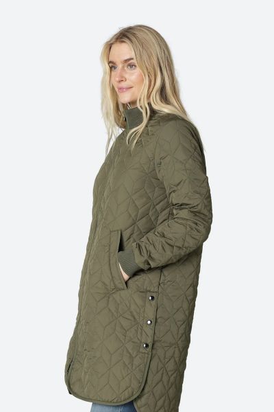 Ilse Jacobsen Quilt Padded Coat In Army