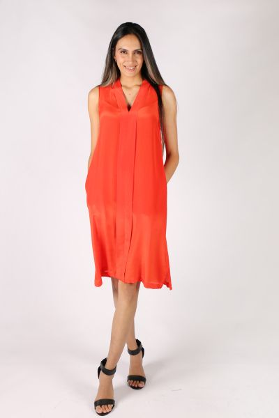 Rasa Orange Silk Bella Dress