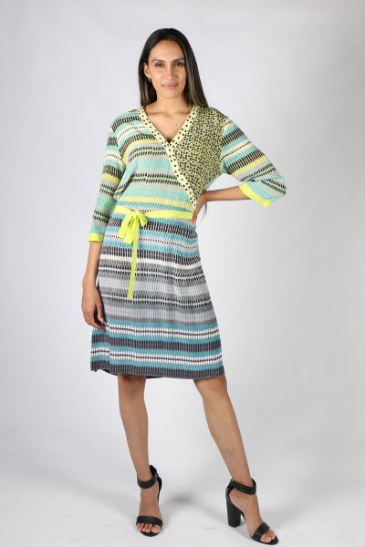 Rasa Silk Wrap Multi Print Dress