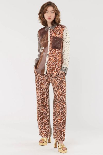 Me369 Bailey Pant In Chocolate Print