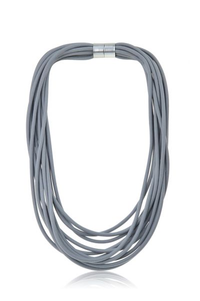Jantan Cord Necklace In Grey