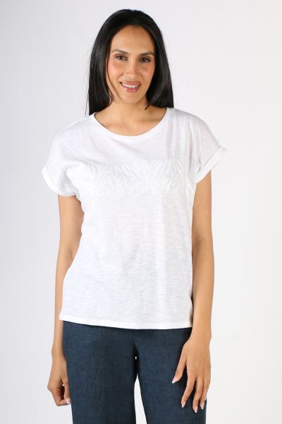 Animal Sequin Tee In White By Jump
