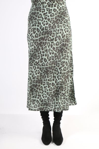 Animal Print Skirt In Green by Jump