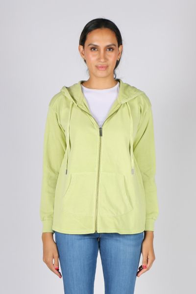 Jump Jersey Sweat Hoodie In Lime