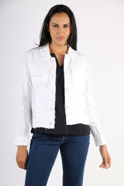 Layers can be fun in summers too with this jacke by Jump. In Linen, cut in a classic denim jacket style, the easy linen jacket has front button closure and full sleeves. Style this jacket over an easy tank or tee. Style 556J4008.