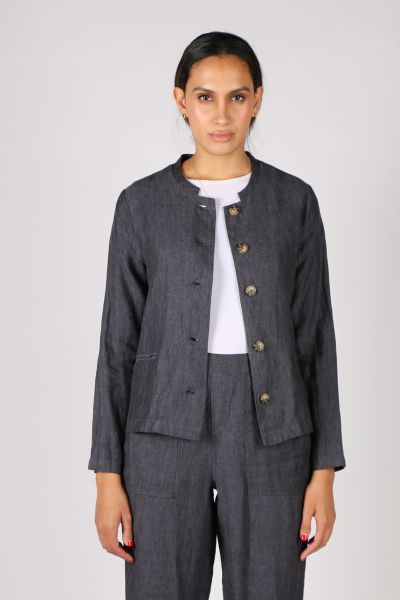 Jump Cropped Jacket In Charcoal