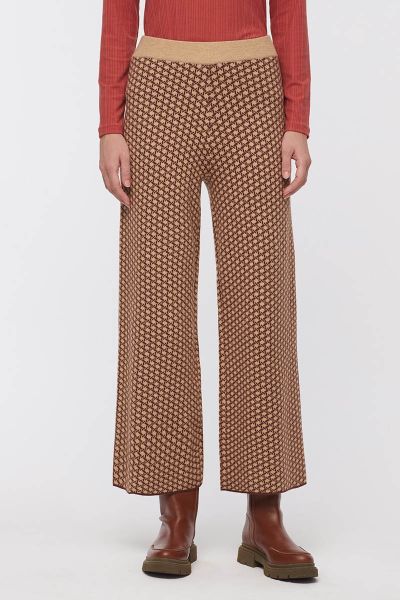 Nice Things Double Knit Jacquard Trousers In Check