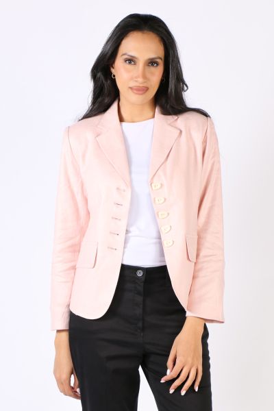 Lania Twill Linen Madison Jacket In Blush