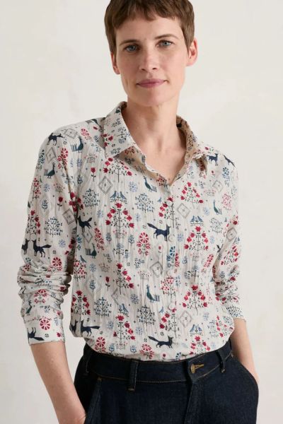 Seasalt Tapestry Forest Aran Larissa Shirt In Print