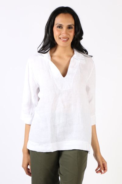 Luca Vanucci Roll Sleeve Shirt In White