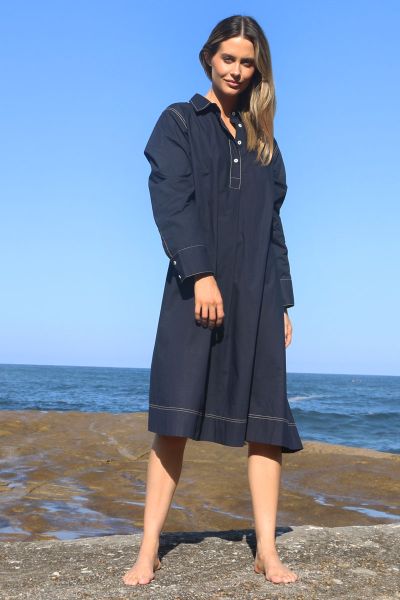 Bagruu Mada Dress In Navy