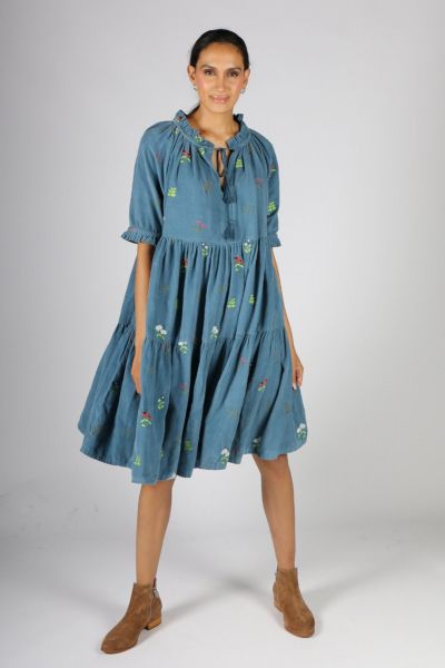Mandalay Forget Me Knot Dress In Blue