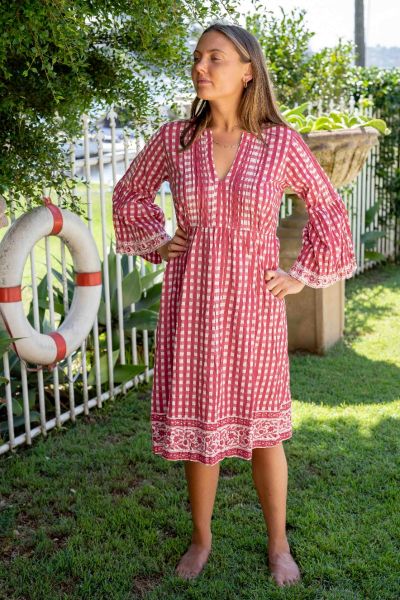 Mandalay Harry Dress In Red Check