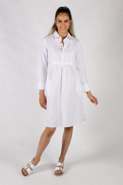Mandalay Cross Stitch Dress In White