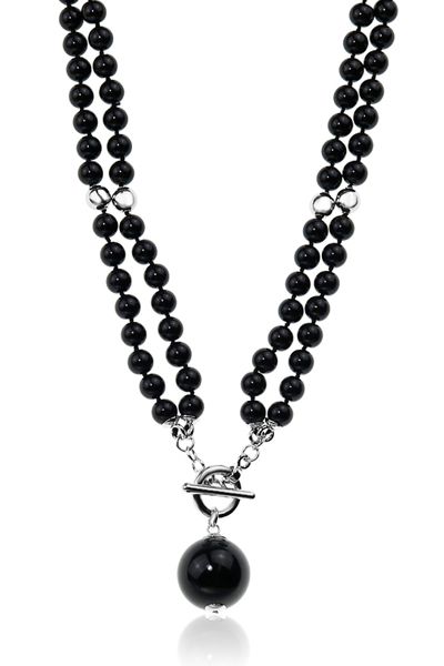 Jantan Beaded Convertible Necklace In Black