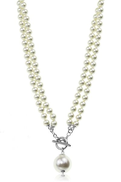 Jantan Beaded Convertible Necklace In Pearl