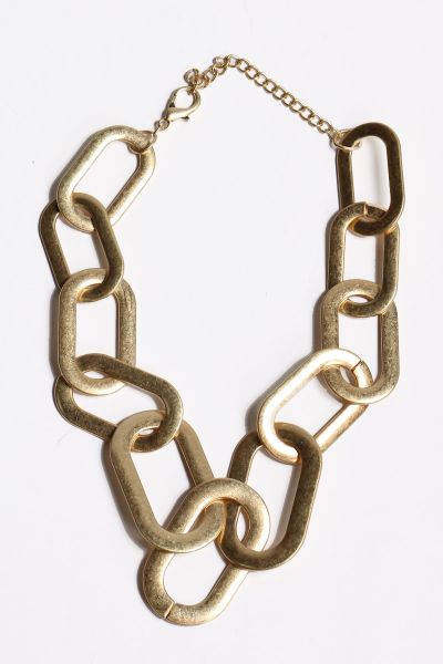 Threadz Metallic Chain Loop Necklace In Gold