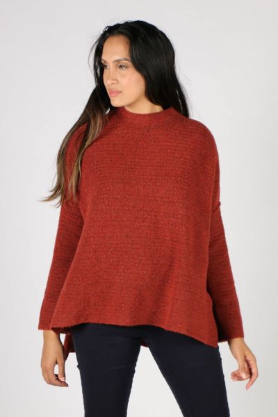 Ping Pong Boxy Jumper In Rust