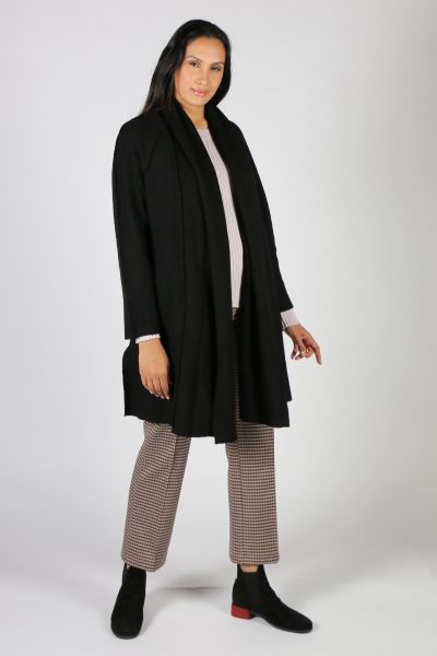 Ping Pong Knit Coat In Black