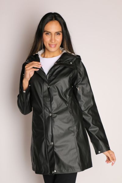 Ilse Jacobsen Hooded Raincoat In Black