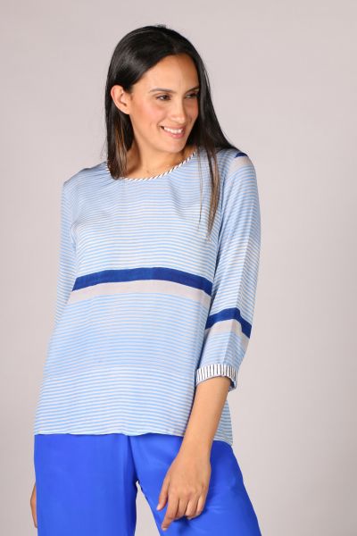 Sarine Stripe Top By Anupamaa In Blue