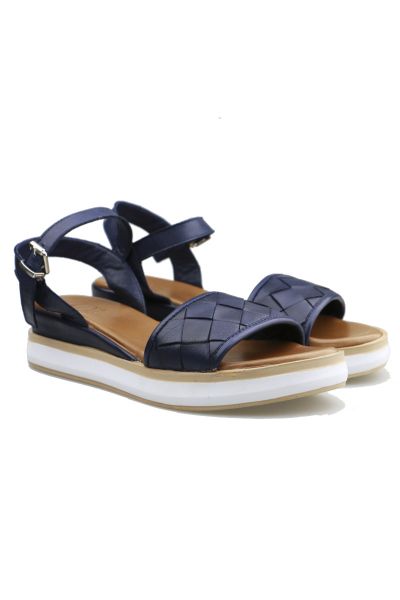 Woven Sandal By Sempre Di In Navy
