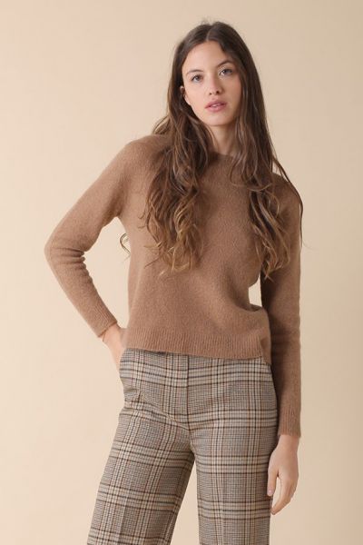 Indi & Cold Spongy Mohair Jumper In Tan