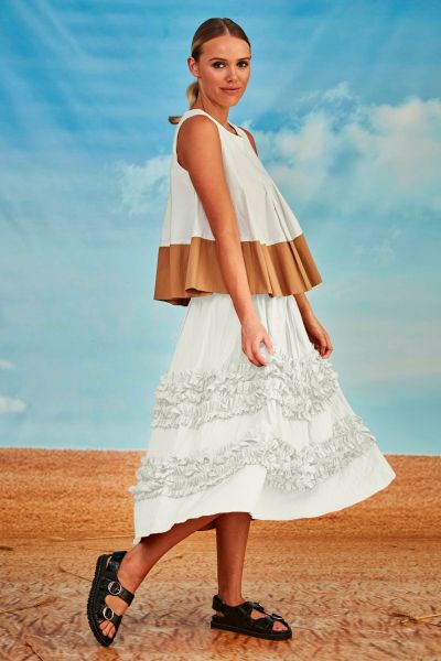 Frill Don't Care Skirt In White By Trelise Cooper