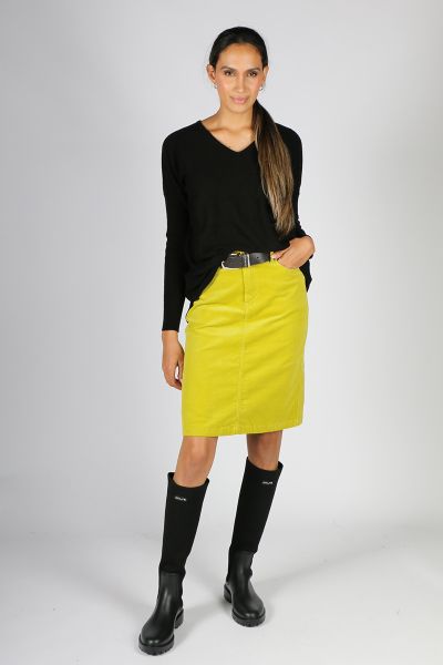 Vassalli Corduroy Skirt In Lime