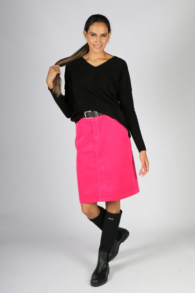 Vassalli Corduroy Skirt In Hot Pink
