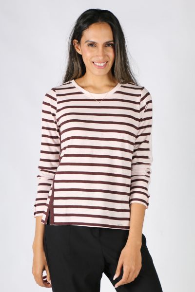 Leave Striped Top In Rose By Verge 