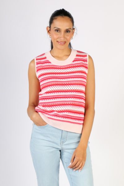 We are renowned for our artful colour combinations and this summer we have ensured that there is a colourful addition to your knitwear collection. Our retro knit vest is an adaptation of a classic. It looks great with any shade of denim or white linen. st