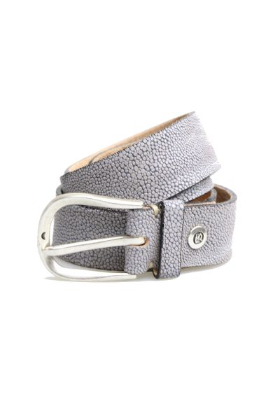 Stingray Textured Leather Belt by B.Belt in Grey