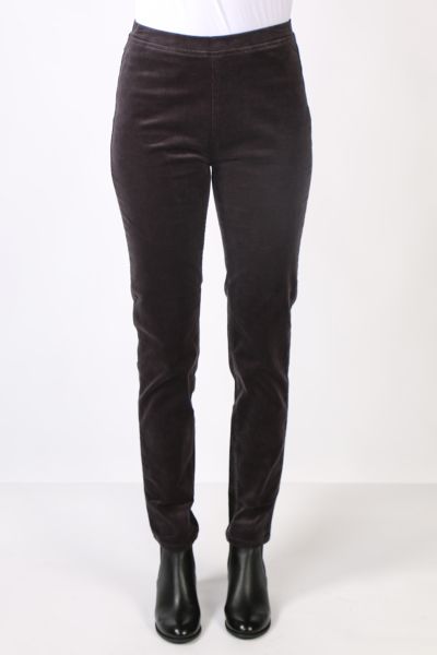 Vassalli Skinny Leg Pinwale Corduroy Pull On Pant In Charcoal
