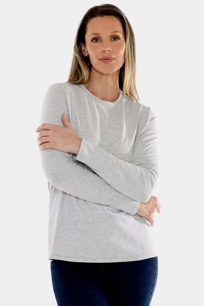Crew Neck Tee By Jump In Grey