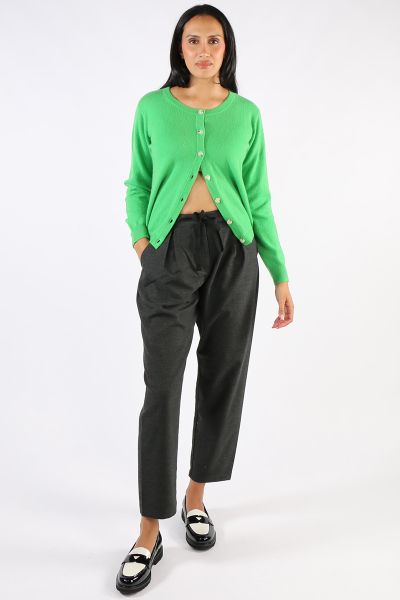 Classic button down Cardigan is a classic by Aldo Martin. In cashmere, the Abune Cardigan has a round neck, full sleeves and front button closure. Style it over dresses or separates alike.