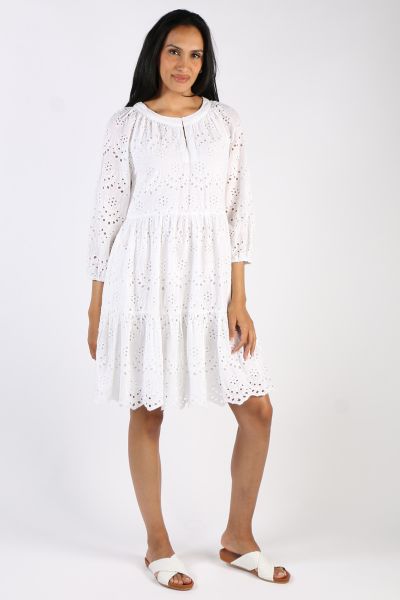 Lula Soul Adele Tiered Dress In White