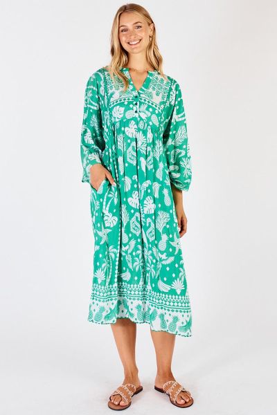 Lula Life Agatha Midi Dress In Sea