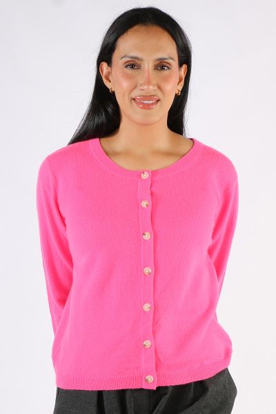 Classic button down Cardigan is a classic by Aldo Martin. In cashmere, the Abune Cardigan has a round neck, full sleeves and front button closure. Style it over dresses or separates alike.
