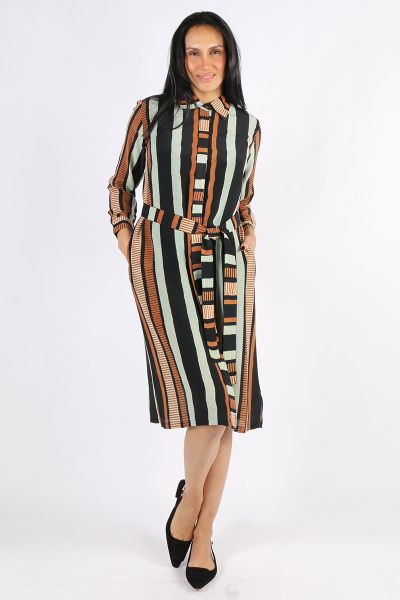 Anupamaa Ladder Mens Shirtdress In Stripe