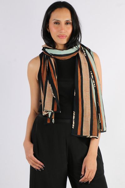 Anupamaa Ladder Long Scarf In Stripe