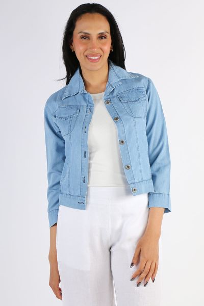 Blueberry Trucker Style Jacket In Denim