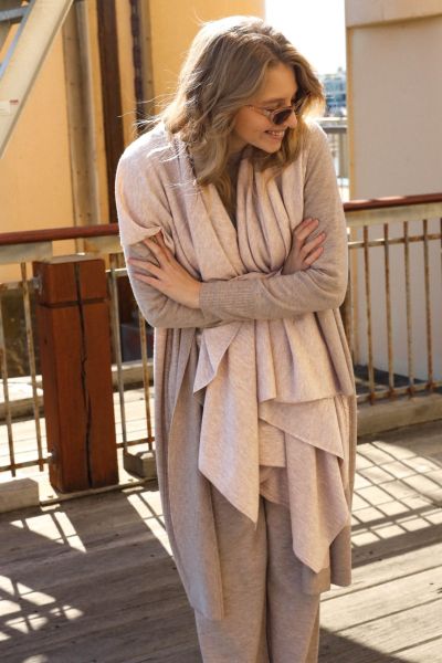 Bridge and Lord Wrap Topper In Oatmeal