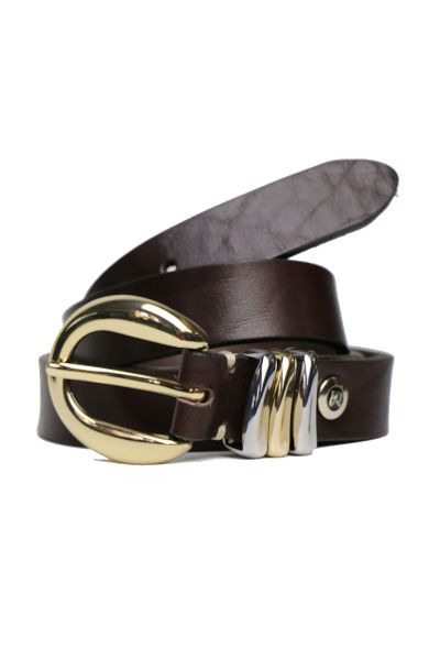B Belt Valeria Leather Belt In Dark Brown